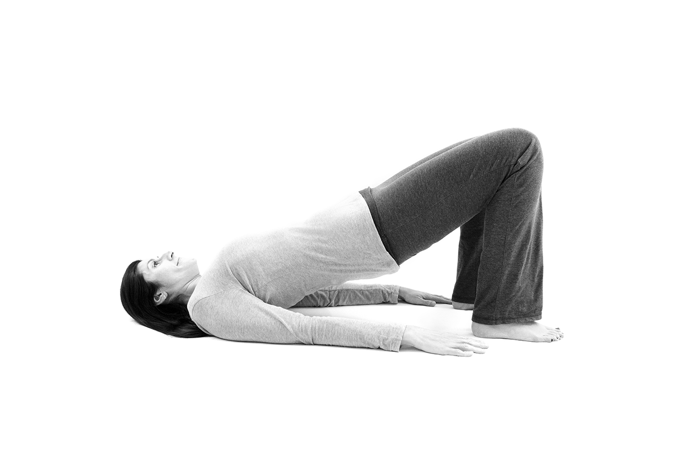 Restorative Yoga For SI Joint Pain - Pelvic Tilts (inhale, lift hips off the earth)