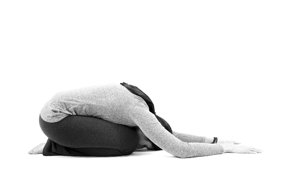 Child's Pose - Knees together, arms out - from Yoga for Low Back and Hip Health by Cyndi Roberts